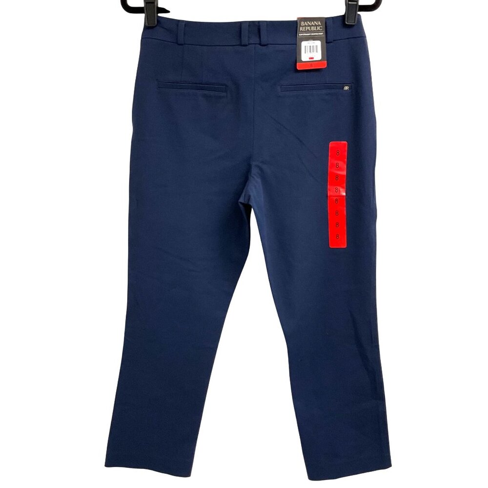 Banana Republic Womens Sz 8 Slim-Straight Midrise Navy Capri Stretch Career Pant - Picture 4 of 8